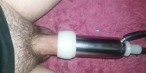 getting my dick sucked with cow milking machine