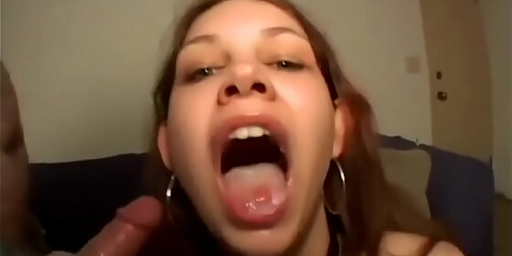 redhead gangbanged and cum in mouth
