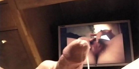 web cam fun stroking cock