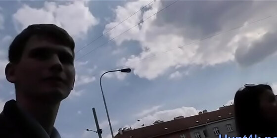 shaft enters twat of an aroused brunette teenie