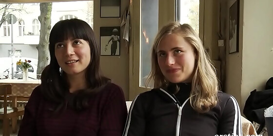 ersties sexy lesbian friends try something new by wearing a strap on
