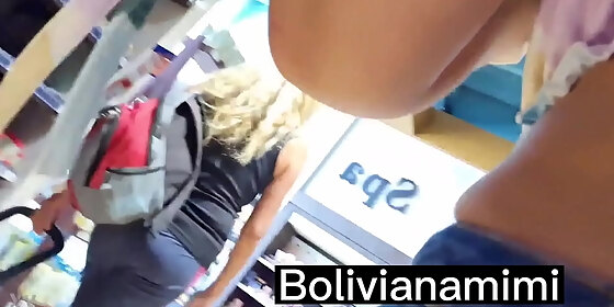 shopping at the supermarket with my toy inside my pussy getting all wet full video on bolivianamimi tv