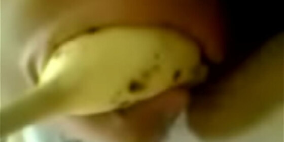 putting a banana