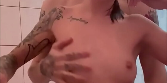 passionate sex in the shower in a red haired beauty