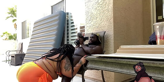 bbw behind the scenes blow job