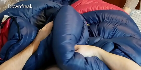 long version 28min humping my favourite down sleeingbag down jacket fetish