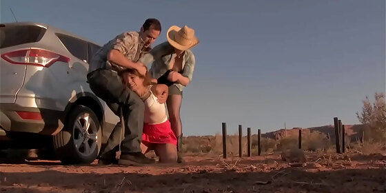 couple anal fuck bound slut in desert