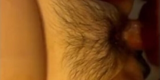 he cum on my hairy pussy again