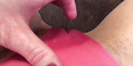 dripping wet pussy through panties asrm sounds and orgasm in slime puddle