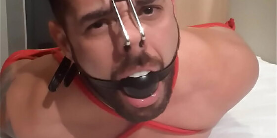 leicy sposito pig nosehook hogtied bondage ballgagged