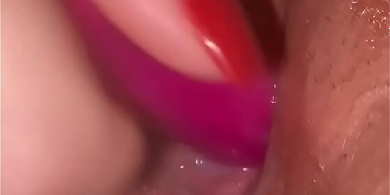 hotwife milly plays with her creamy big lips pussy