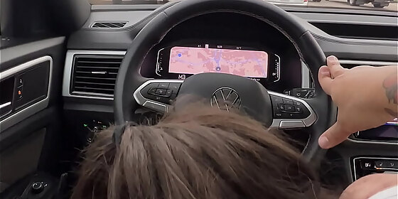 white girl giving me a blowjob while driving on the freeway