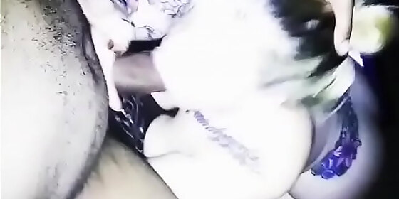 pawg blonde tatted worships her black dick
