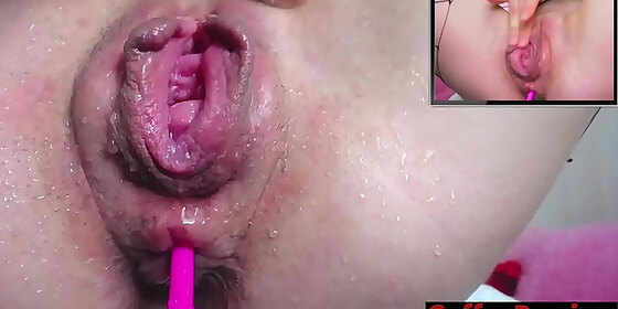 hot bitch girl sucks pussy until it s swollen and big