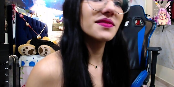 cute curly brunette solo webcam masturbation