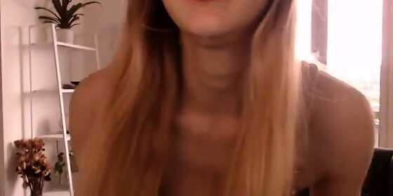blonde teen in solo action with her pussy