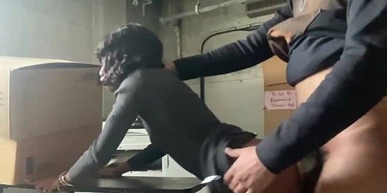 sexy slim takes bbc inside the storage room