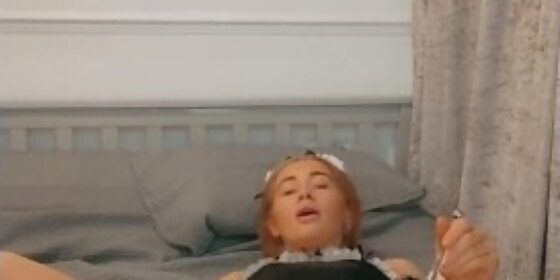 naughty horny british redhead maid feather play anal play squirting dildo play