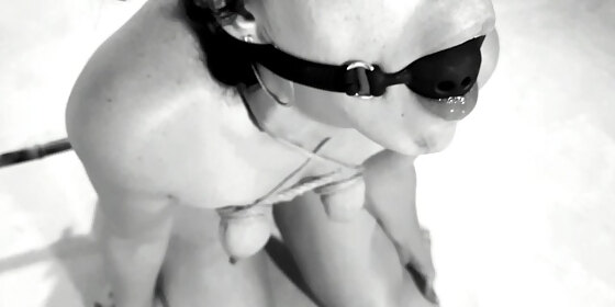 subspace part 1 3 sub training hair tie gag ball heels tie on her knees