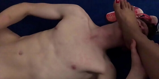 young kinky likes to lick mistress precious feet