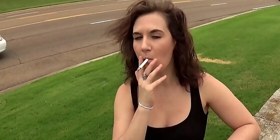 smoking cigarettes on the side of the road
