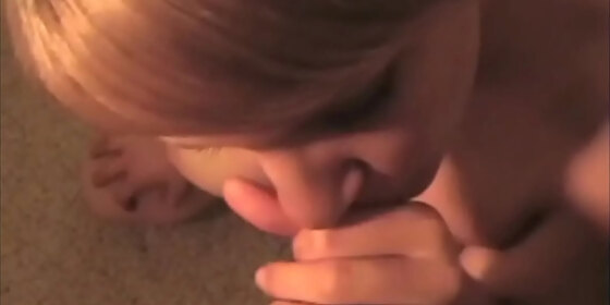 amateur redhead gives the nerd a blowjob enjoyment
