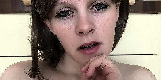 russian brunette busty camgirl masturbating on webcam