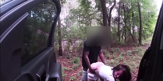 two real sisters get their asses clapped by sexy black guy in the woods