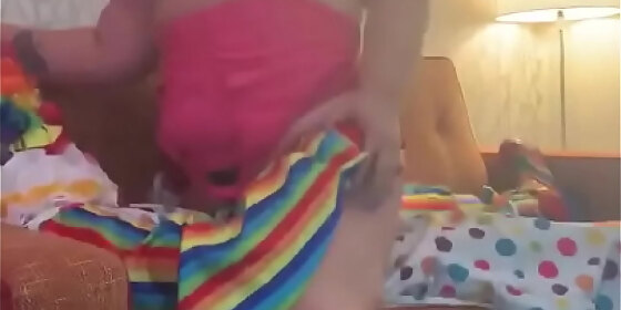 latina bbw rides big rainbow cock on husbands couch