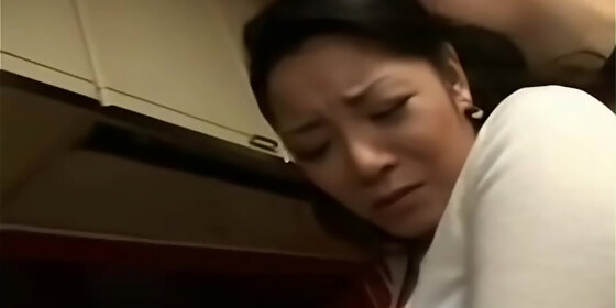 hot japanese asian step mom fucks her in kitchen
