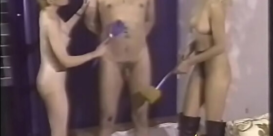 busty mistresses give their slave a really hard painful time