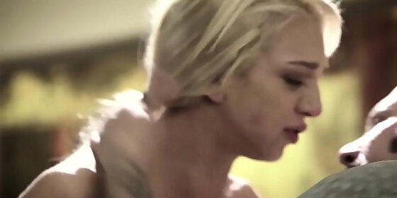 flat chested teenager blows