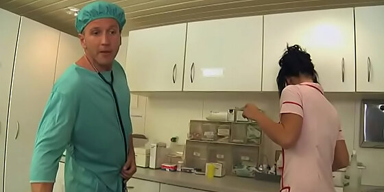 nurse rihanna helps a patient recover with a nice deep blowjob
