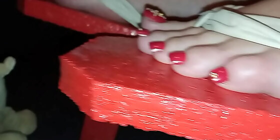geisha l red japanese geta 25 cm high heels crush taddy bear video short version