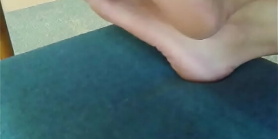 studying barefoot exposing soles