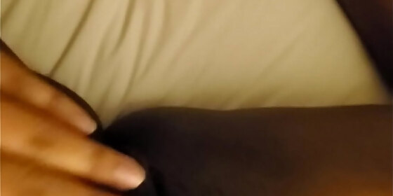 massaging my black sidechicks pussy