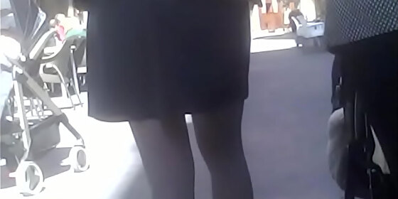 street skirt and grey pantyhoses