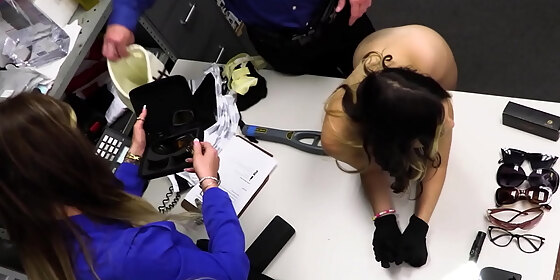 teen thief violet gems lured into threesome fuck by bisex cop lolly dames