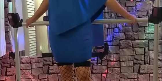 hotwife steffi blue dress pussy dance