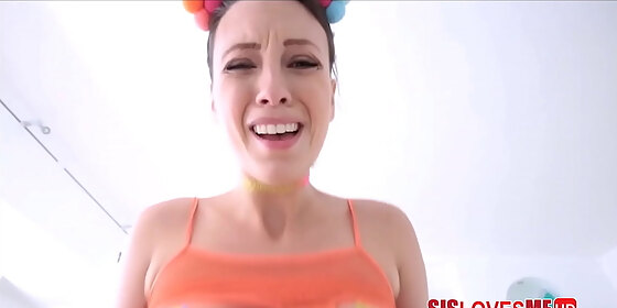 sislovesmehd cute teen stepsister returns from festival horny for big