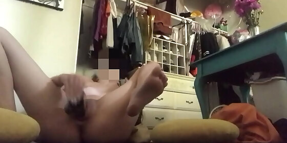 latin teen fucks black dildo and almost gets caught squirting