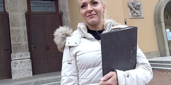 german scout 21yr young girl seduce to fuck at real street pick up casting