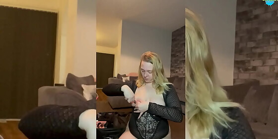 naughty teen plays with her toys
