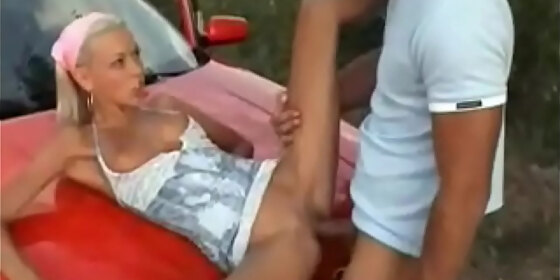 nikky blond blowjob and fucking at car