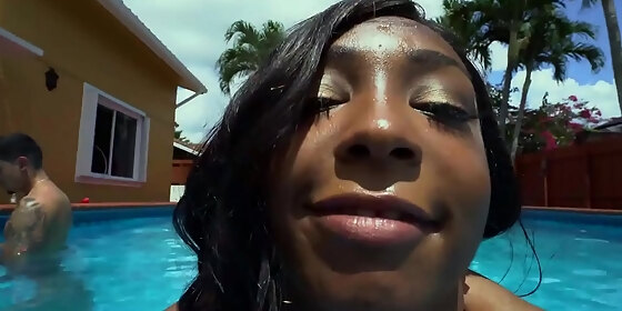 busty ebony babe rachel raxxx pussy destroyed in the pool