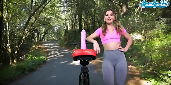 sexy paige owens has her first anal dildo bike ride