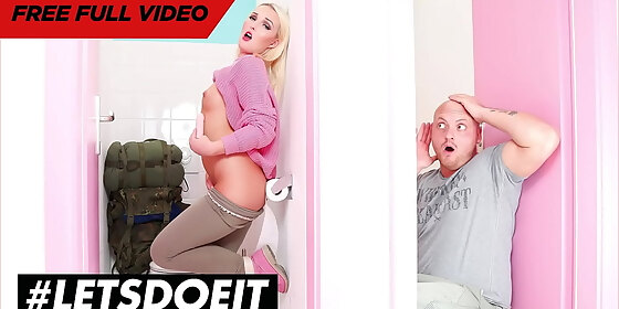 hornyhostel lovita fate mark aurel big ass blonde teen caught masturbating in the bathroom and gets creampied full scene