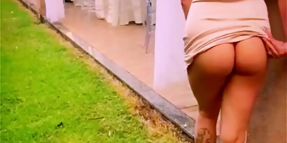 casual wife showing off at friend s wedding