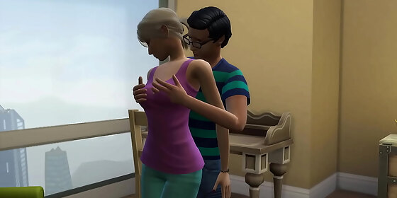 hot blonde stepmom takes her nerdy stepson virginity to help him have sex for the first time