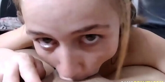 18yo teen girl deepthroat sucking cock live on cams reality